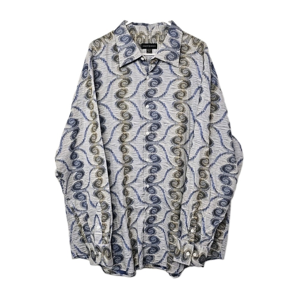 Jhane Barnes Shirt Mens 3XL Multicolor Button Down Long Sleeve Geometric Print‎